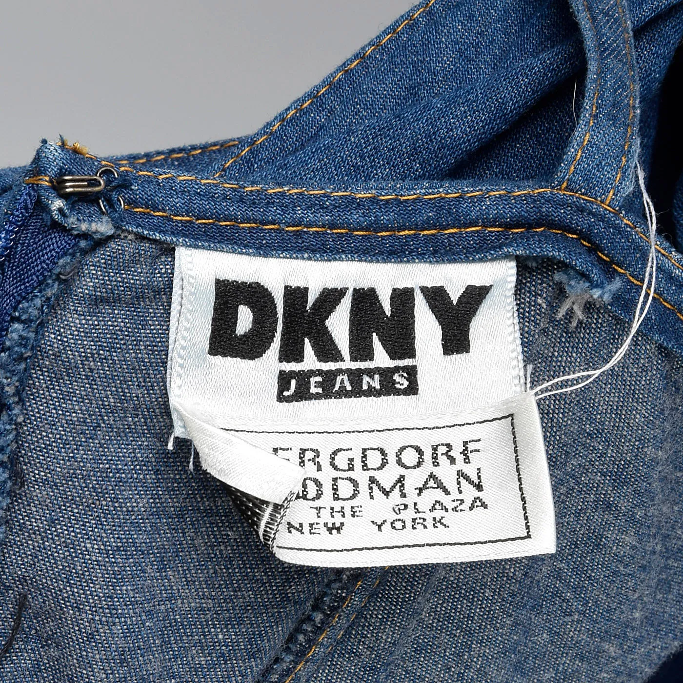 1990s DKNY Denim Babydoll Mini Dress