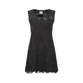 1990s Moschino Cheap & Chic Black Beaded Textured Slip Dress