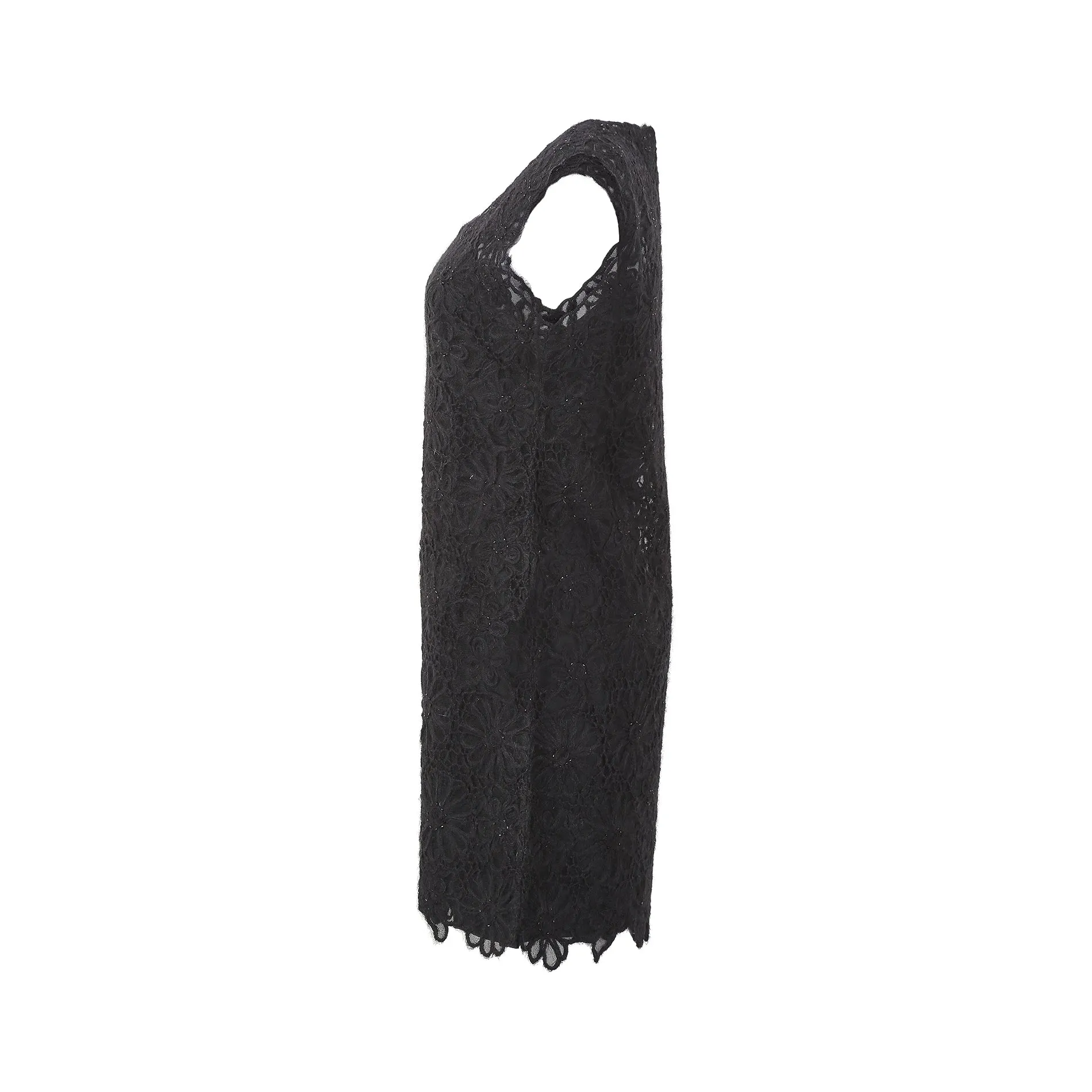 1990s Moschino Cheap & Chic Black Beaded Textured Slip Dress