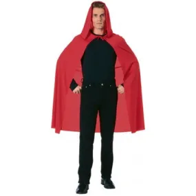 45" Red Hooded CAPE Red