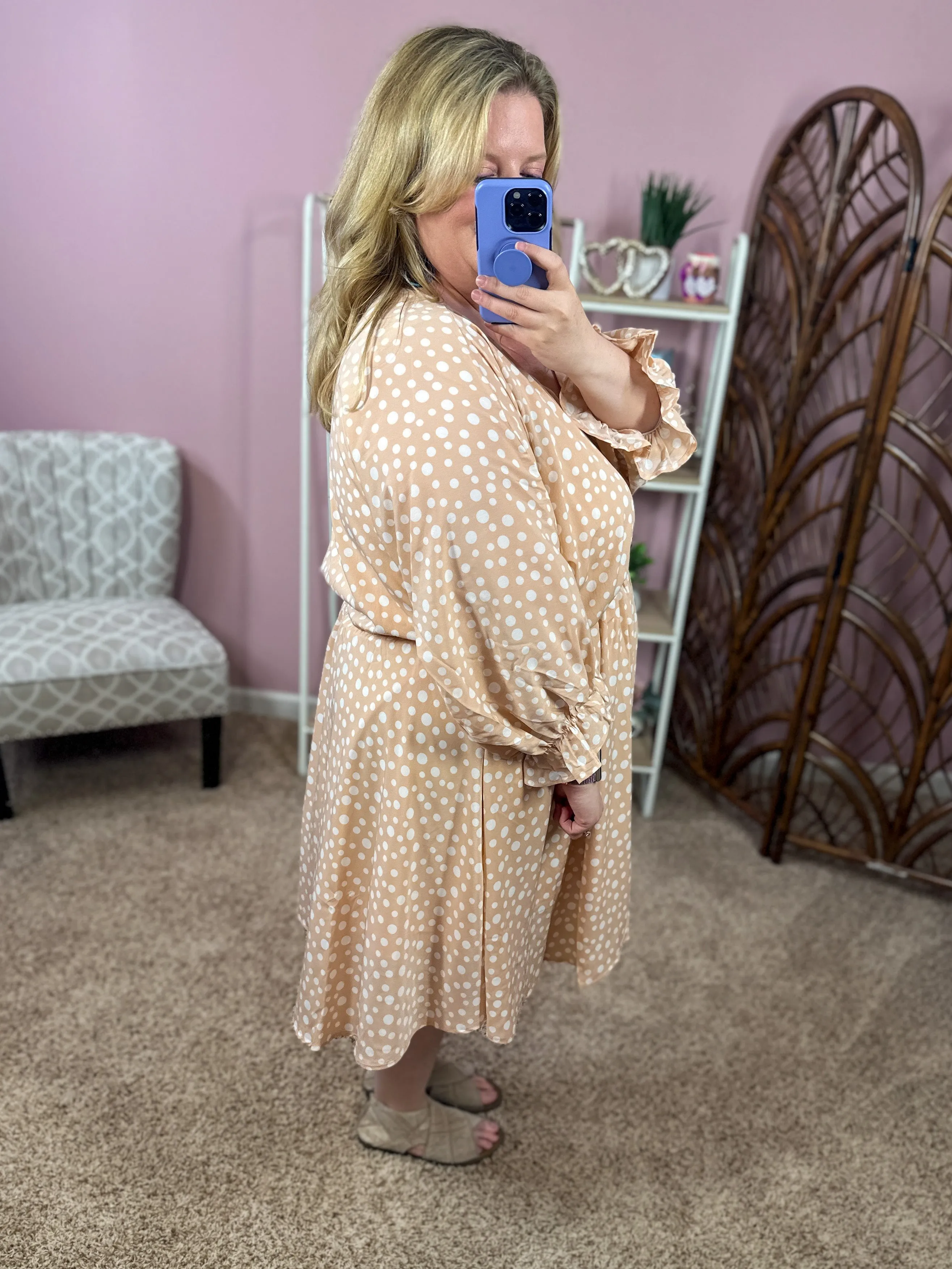 All Things Considering Babydoll Dress - Taupe