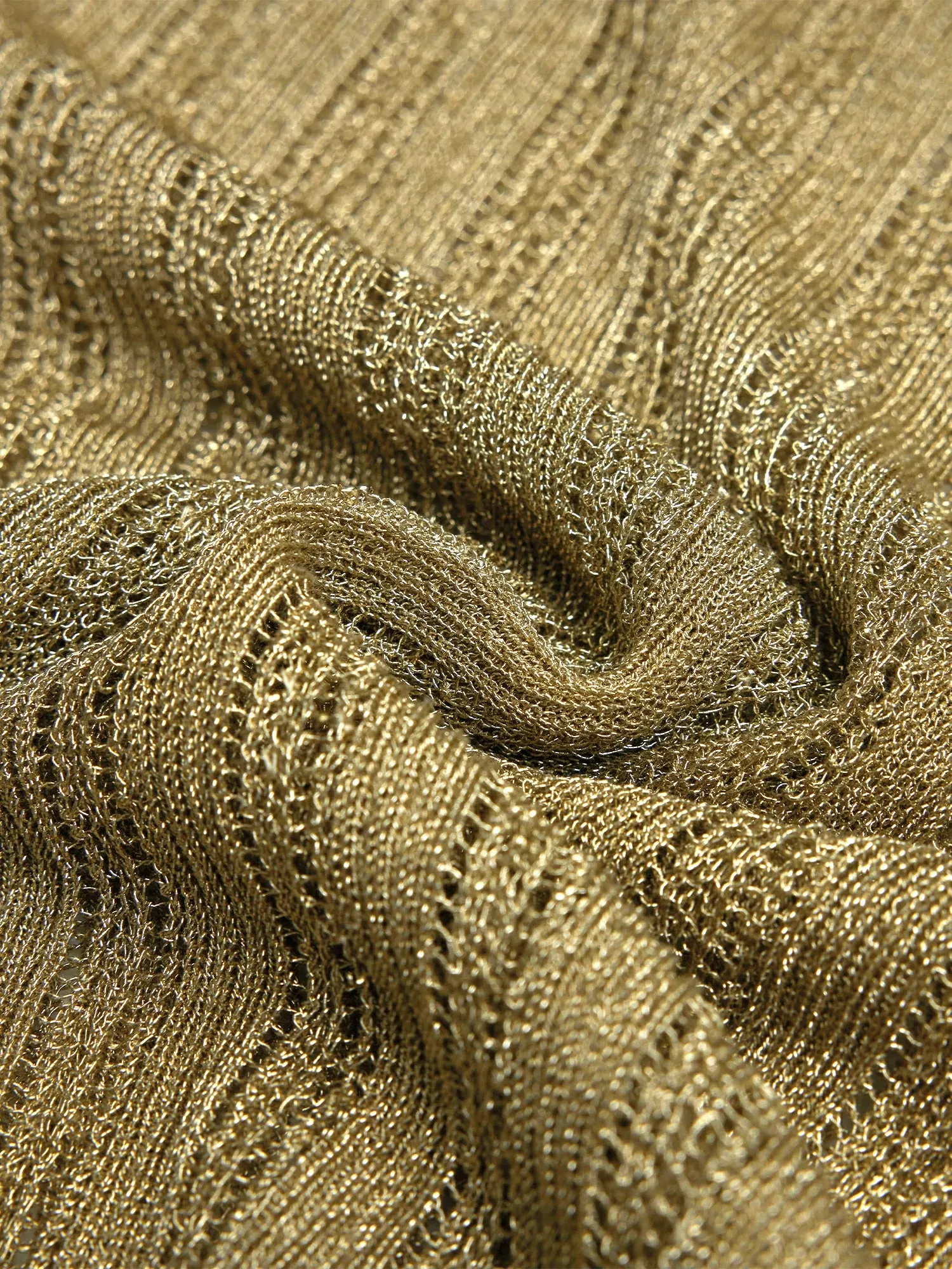 Amoretu Round Neck Glitter Knit Vest