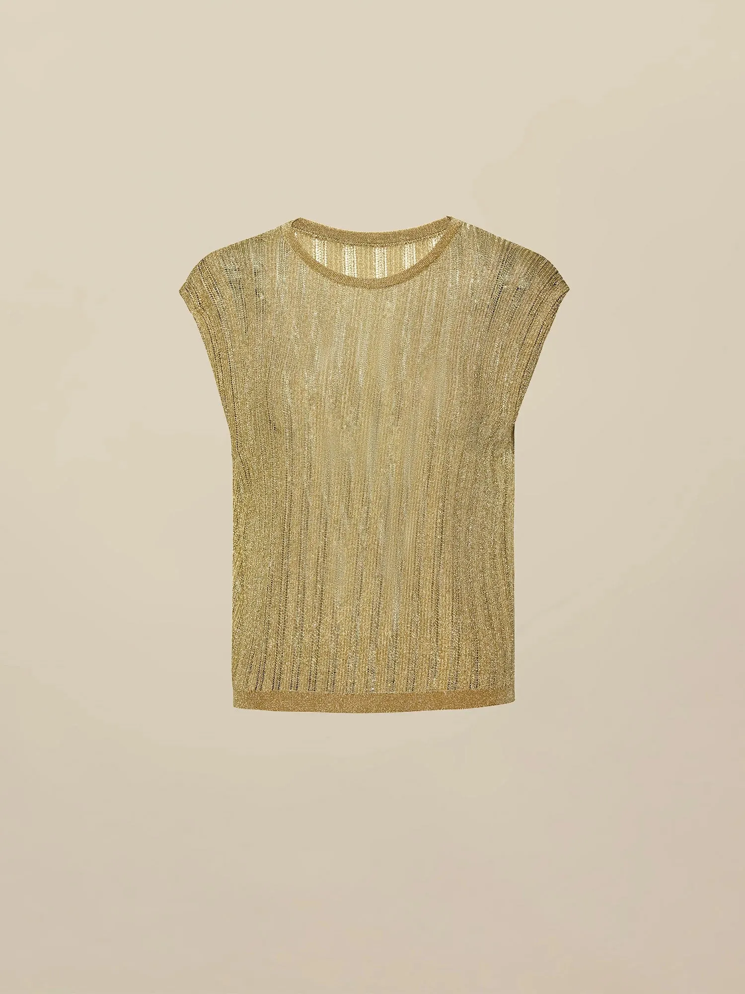 Amoretu Round Neck Glitter Knit Vest
