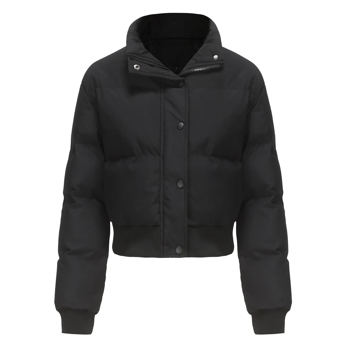 Autumn and winter women's short long-sleeved turtleneck warm jacket