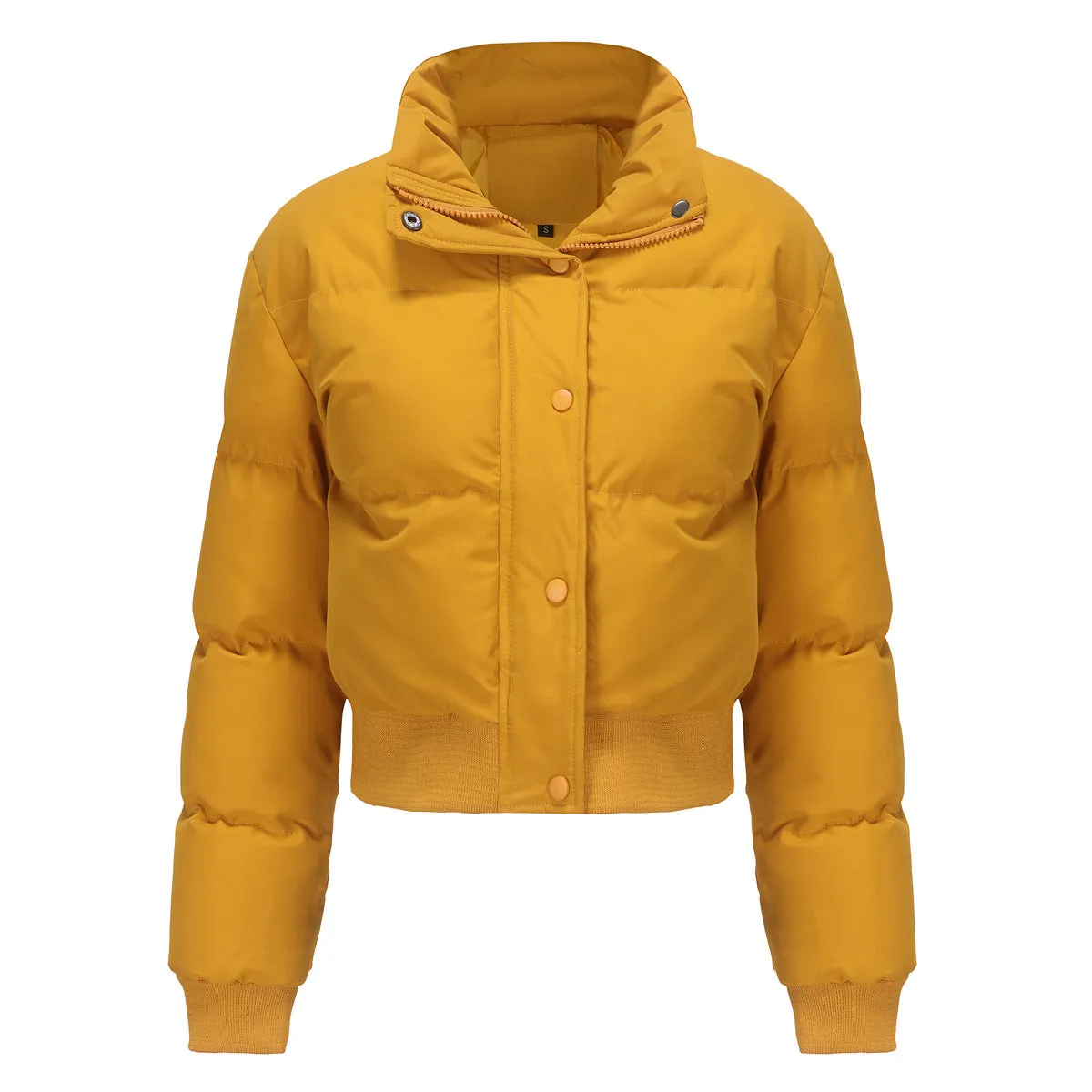 Autumn and winter women's short long-sleeved turtleneck warm jacket