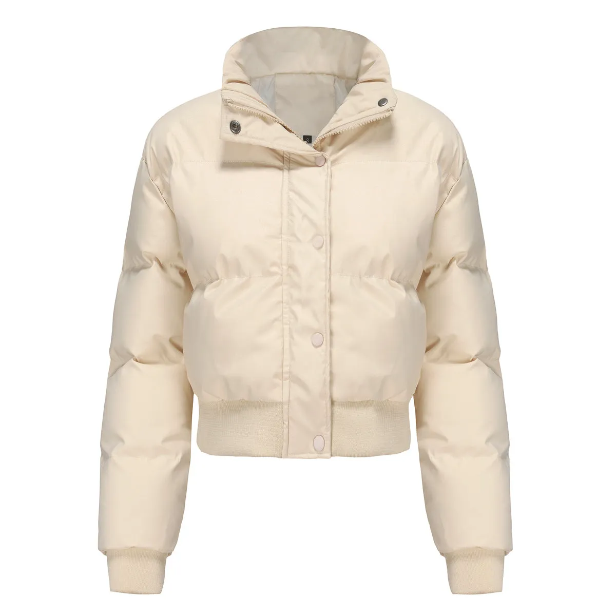 Autumn and winter women's short long-sleeved turtleneck warm jacket