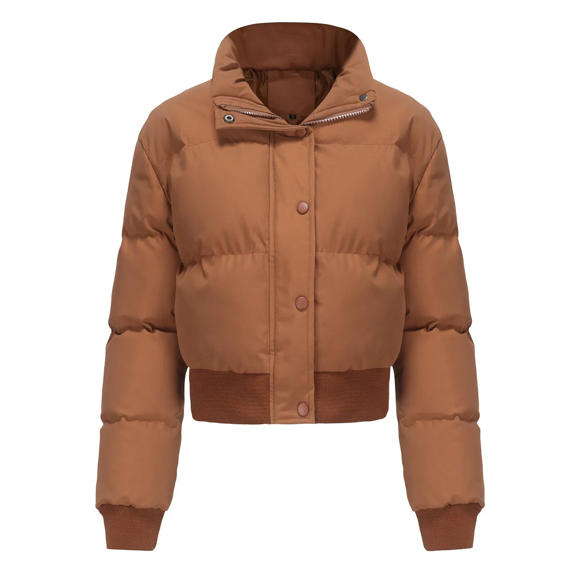 Autumn and winter women's short long-sleeved turtleneck warm jacket