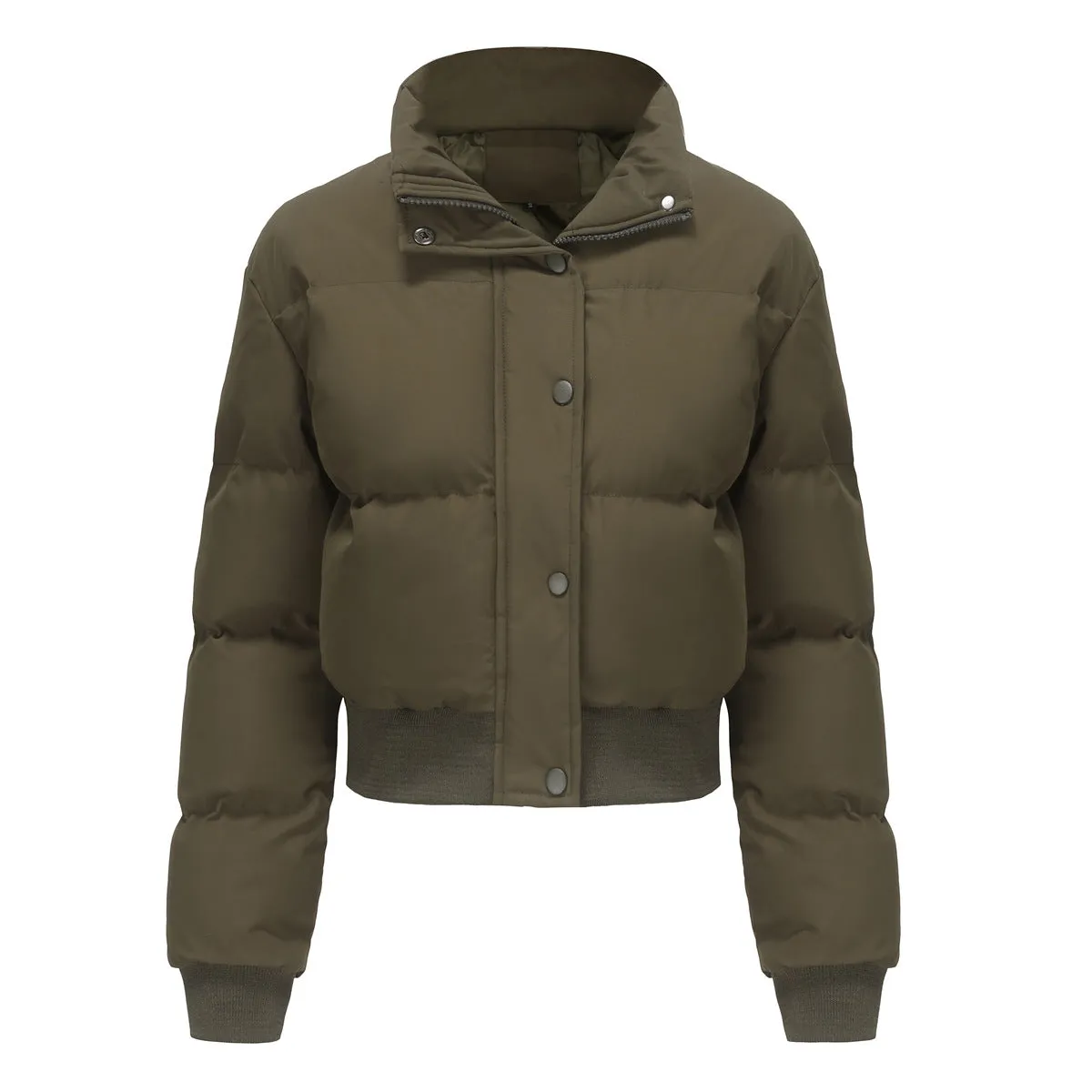 Autumn and winter women's short long-sleeved turtleneck warm jacket