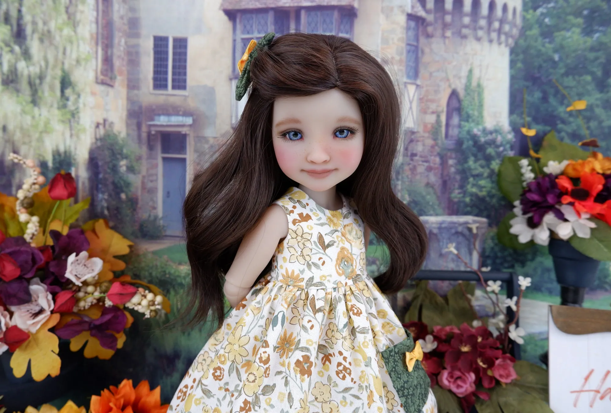 Autumn Strawflower - dress with sweater & boots for Ruby Red Fashion Friends doll
