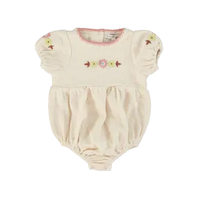 Bebe Organic Rosel Needlepoint Romper