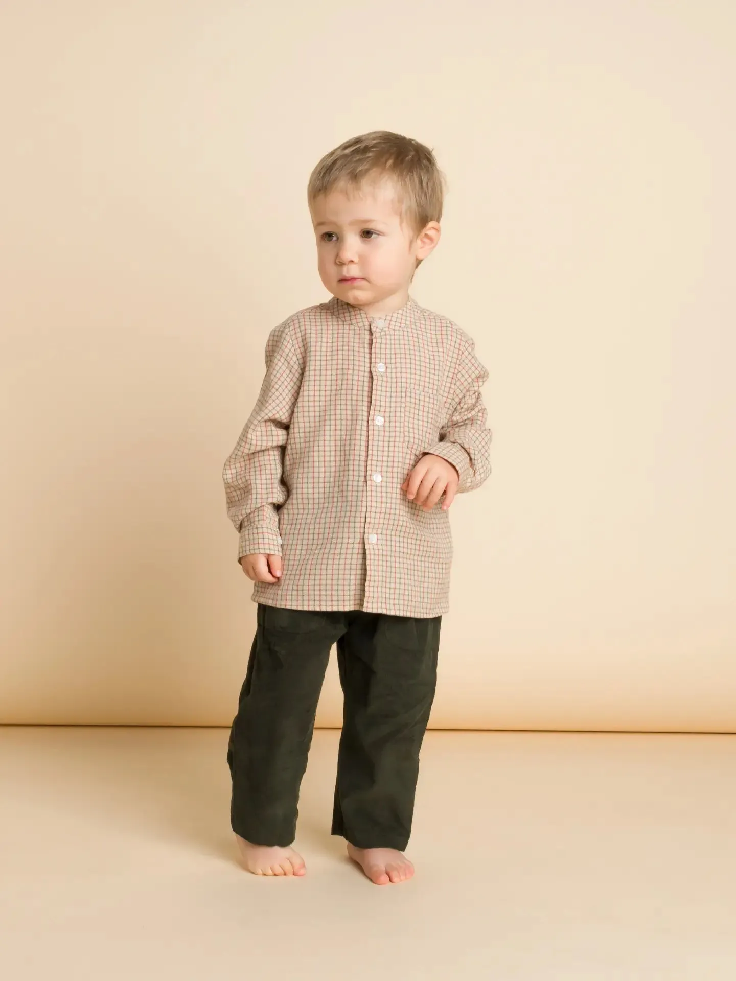 Beet World – Corduroy Pull-On Pants in Pine Green
