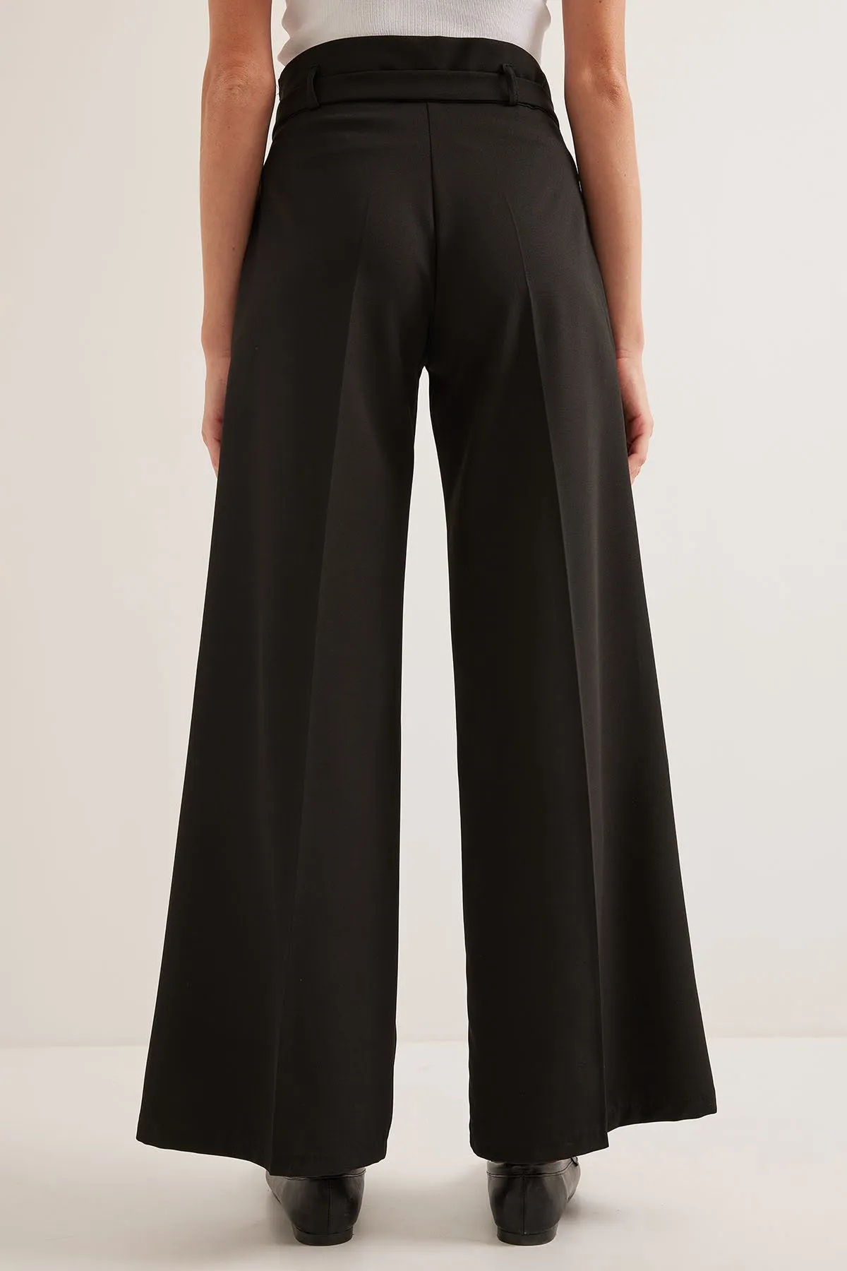 BGD Women Women's Black Belted Wide Leg Palazzo Pants 6651 - Avondale