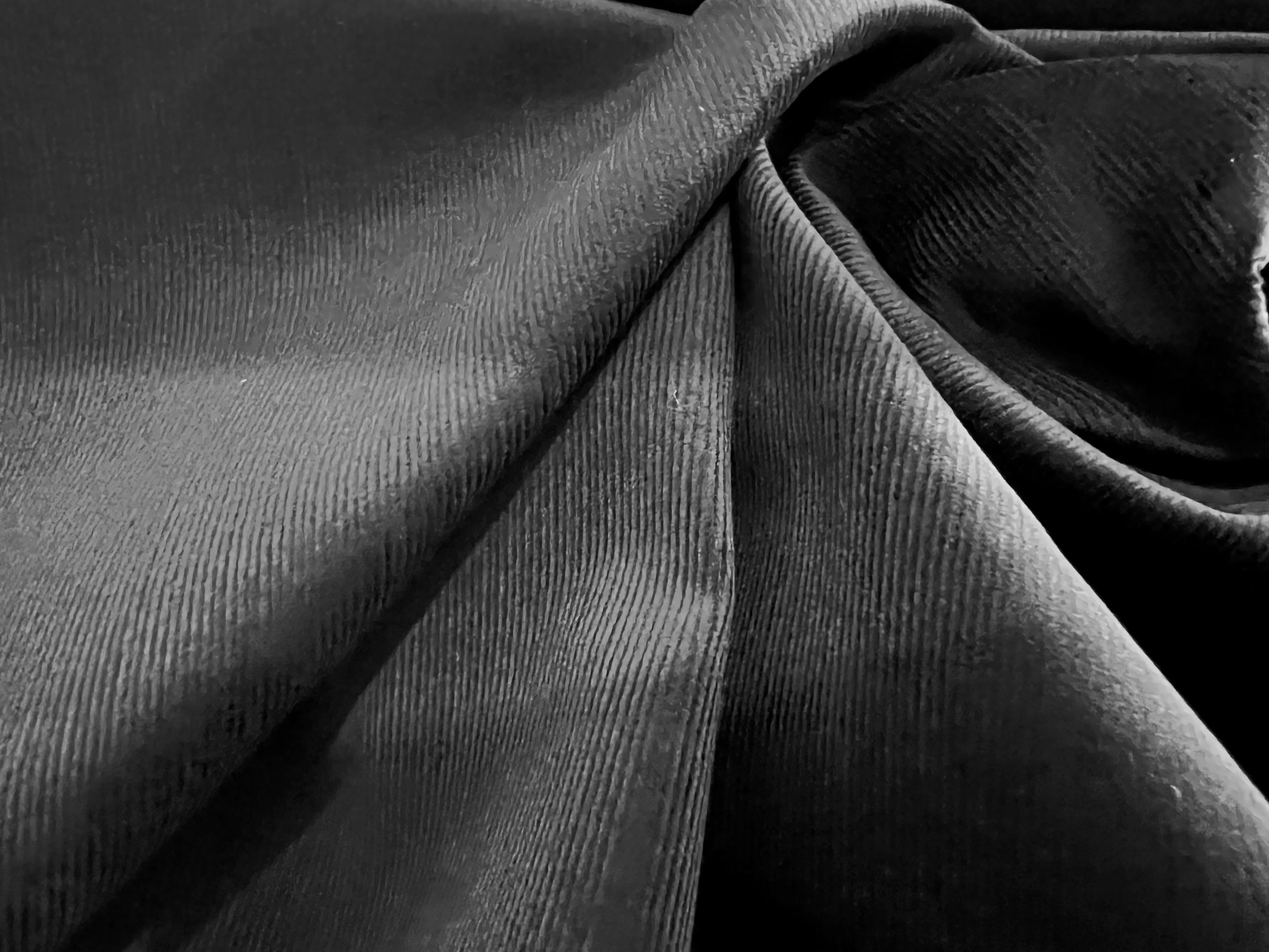 Black 98% Cotton 2% Spandex Pin Wale Corduroy     1/4 Metre Price