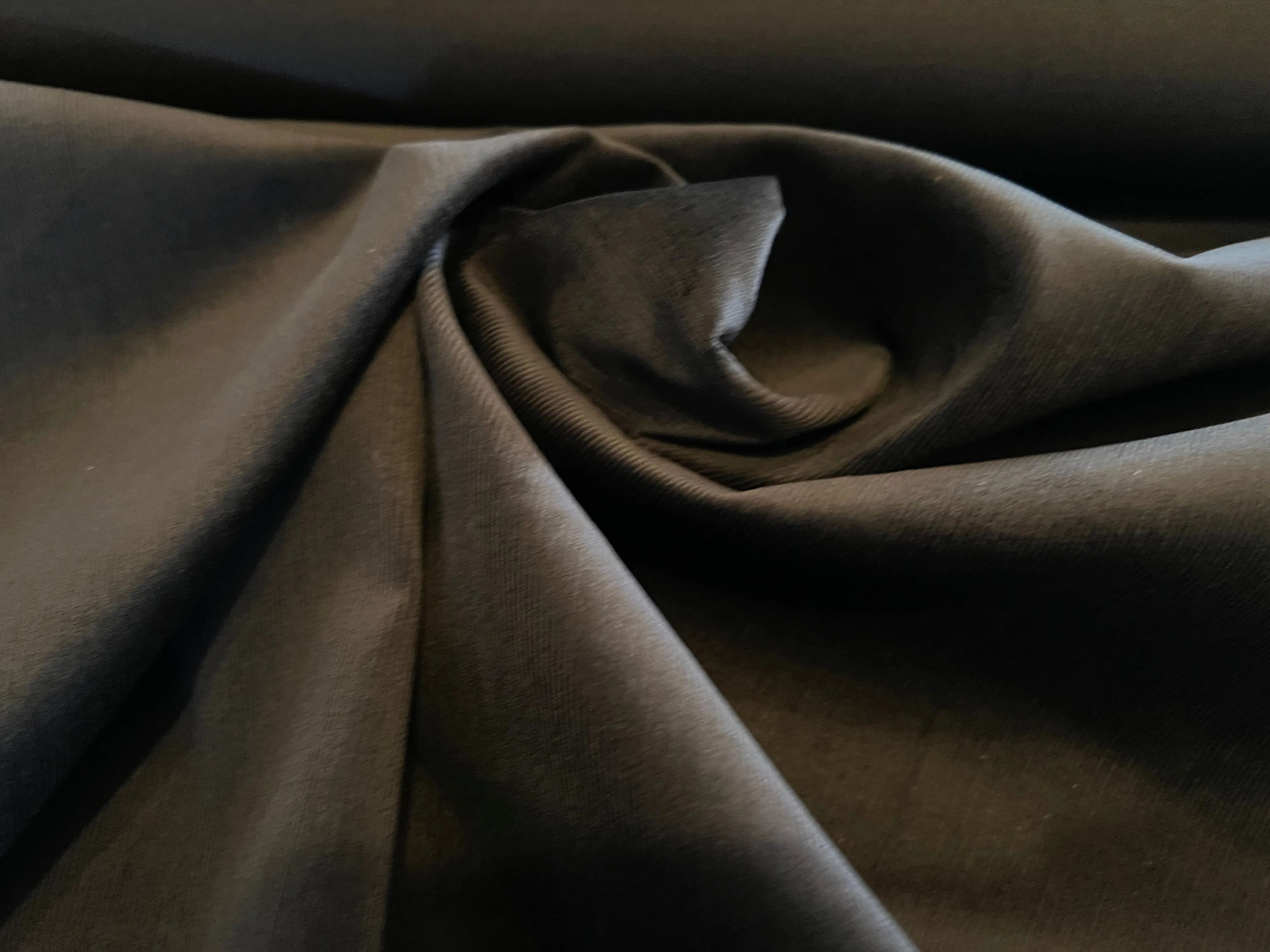 Black 98% Cotton 2% Spandex Pin Wale Corduroy     1/4 Metre Price