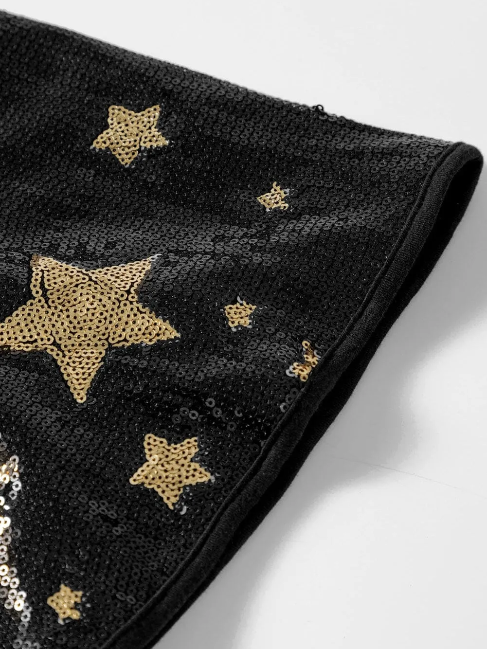 Black and Gold Star Sequin Top