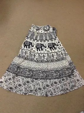 Black And White Animal Print Wrap Skirt