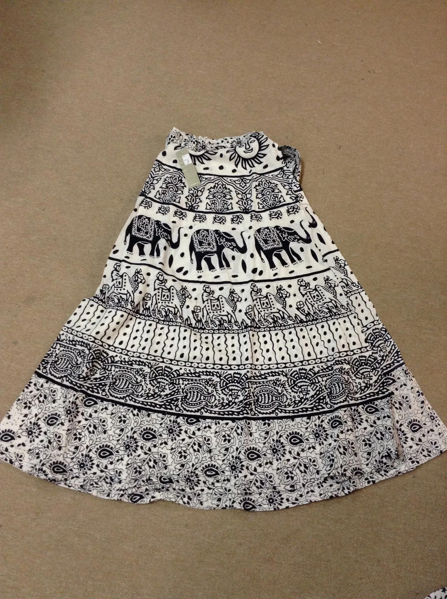 Black And White Animal Print Wrap Skirt