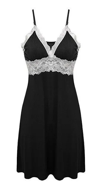 Black camisole dress pajama camisole dress sexy short skirt black doll dress lace underskirt dress