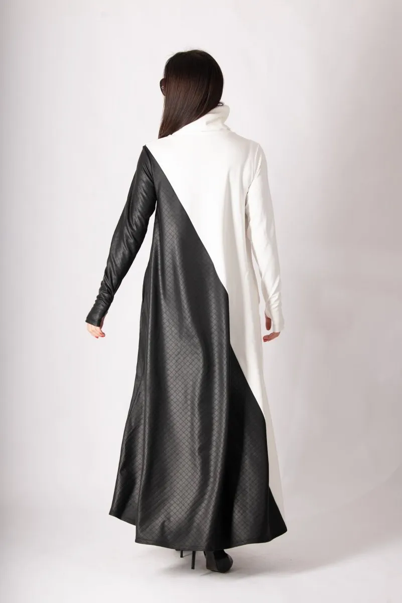 Black White Turtleneck Dress VIVIAN