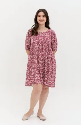 Blair Babydoll Dress In Red Floral