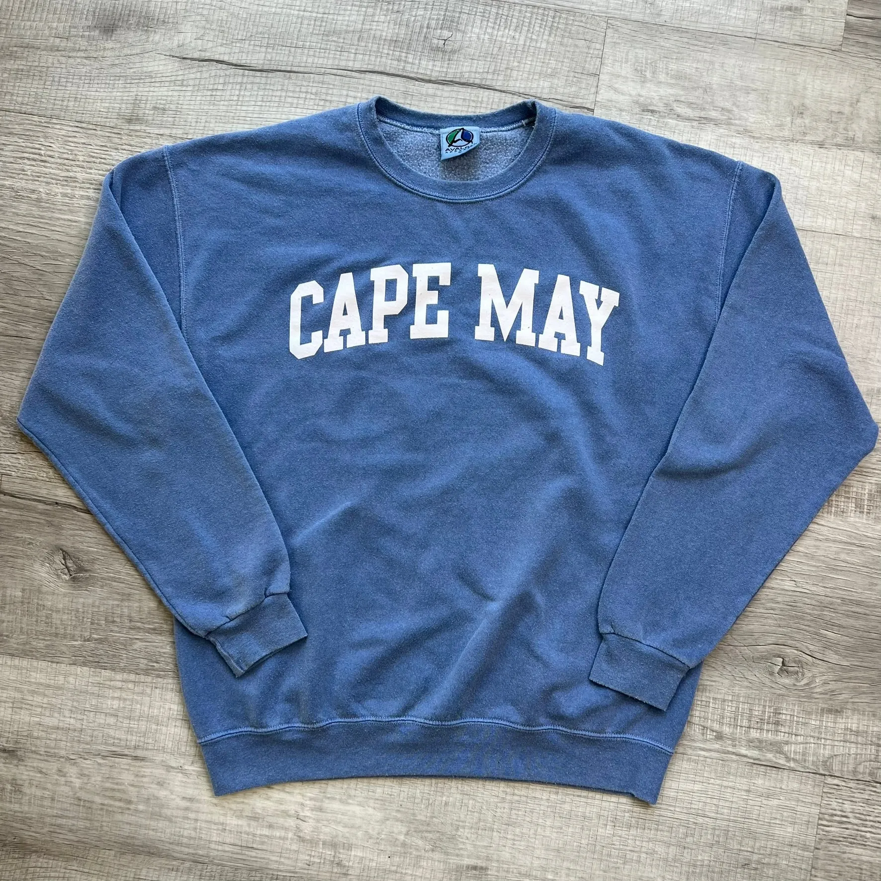 Blue Cape May Spell Out Crewneck by Avalon Apparel