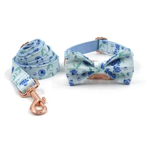 Blueberry Collar Leash Bowtie Set