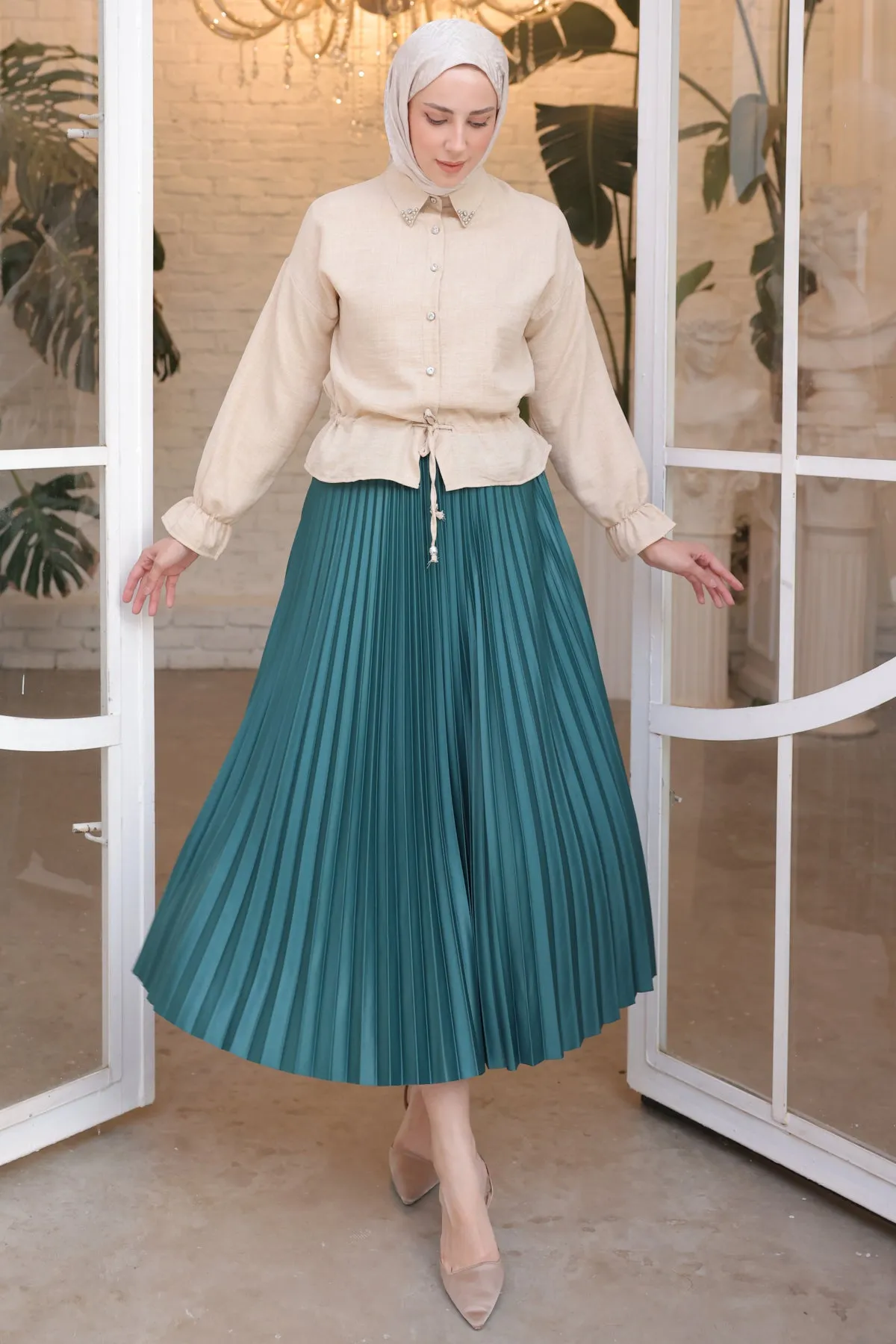 BNG Women Pleated Skirt Emerald Green - Clermont