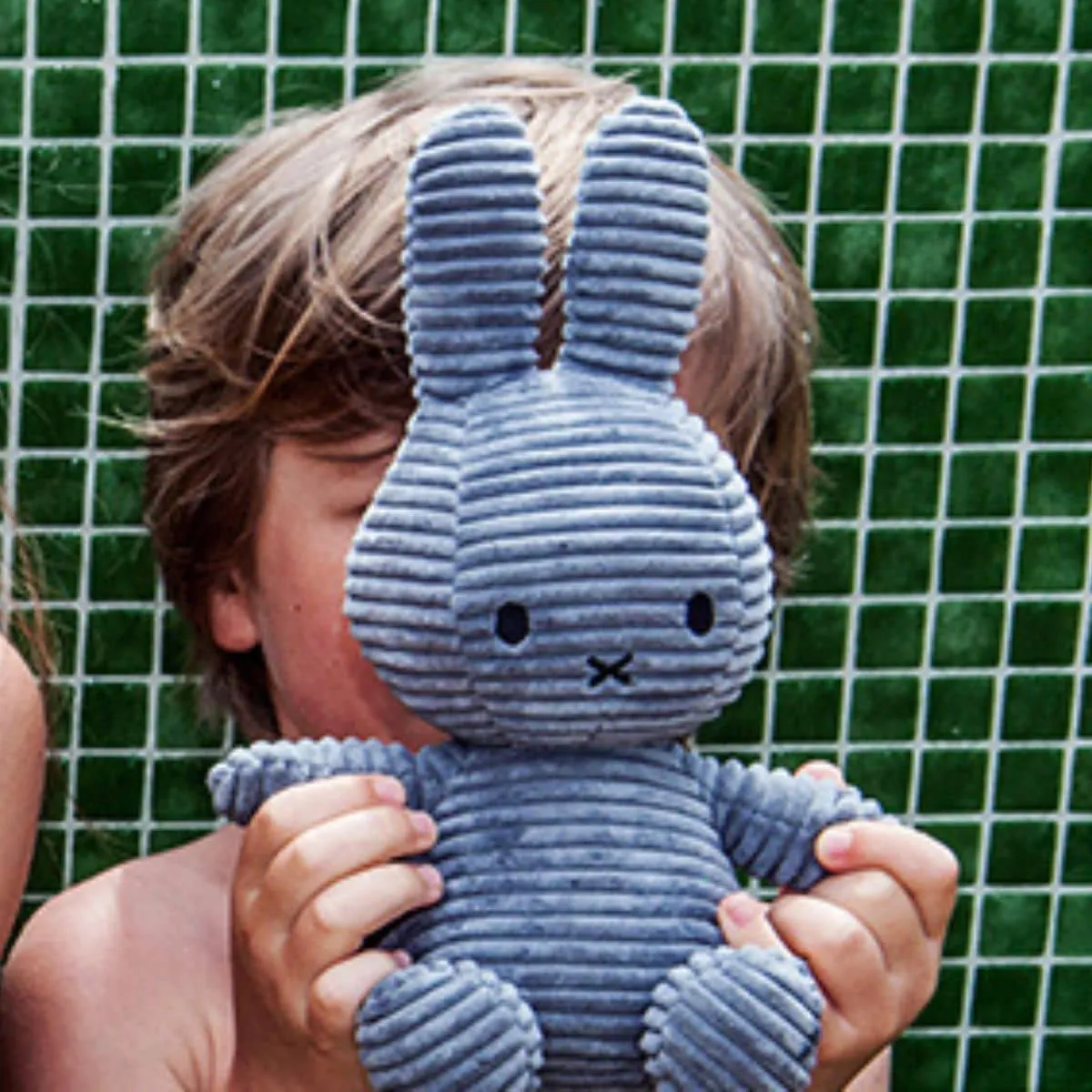 Bon Bon Toys Miffy Sitting Corduroy Plush Toy - Aviator Blue