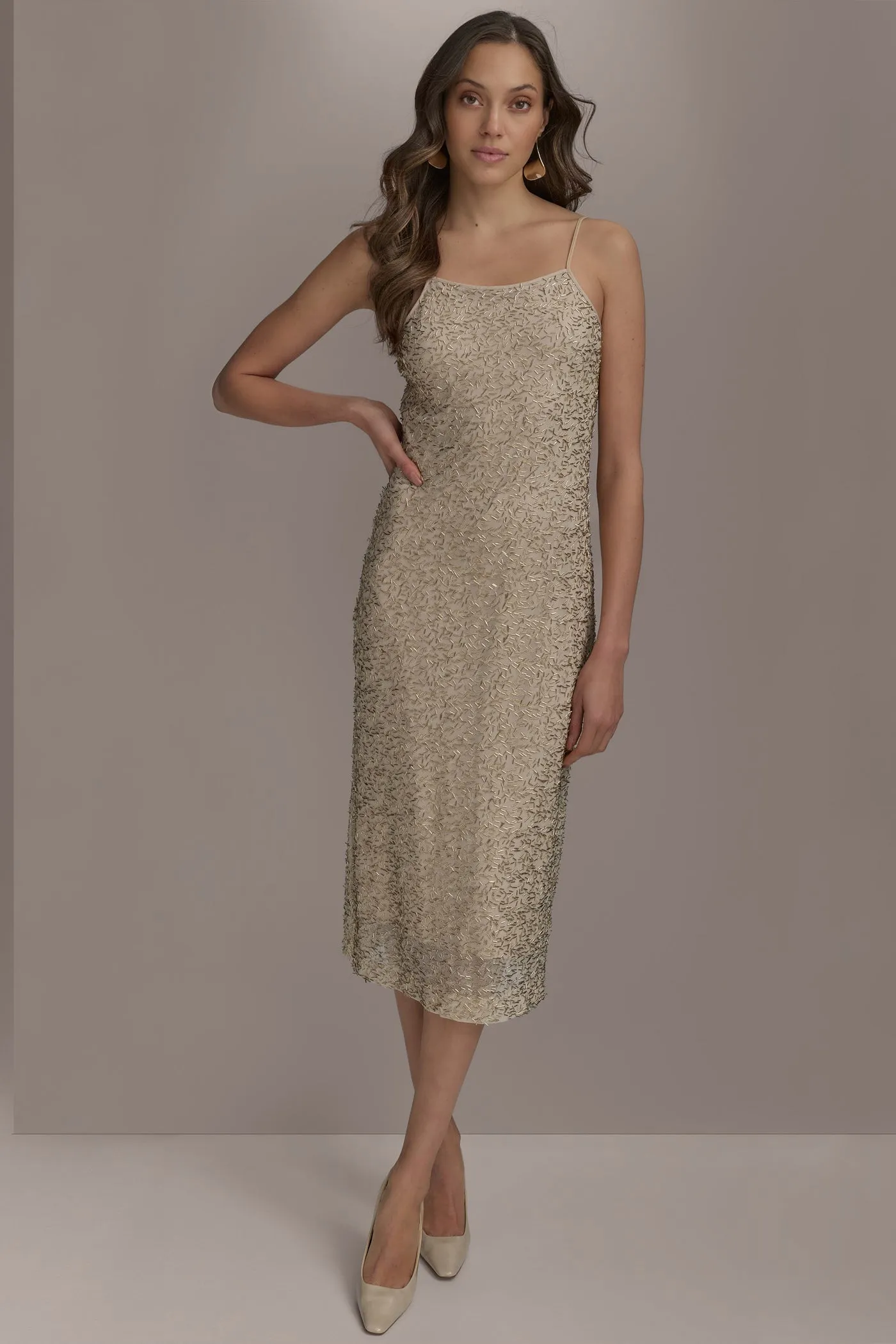 BUGLE BEAD SLIP DRESS