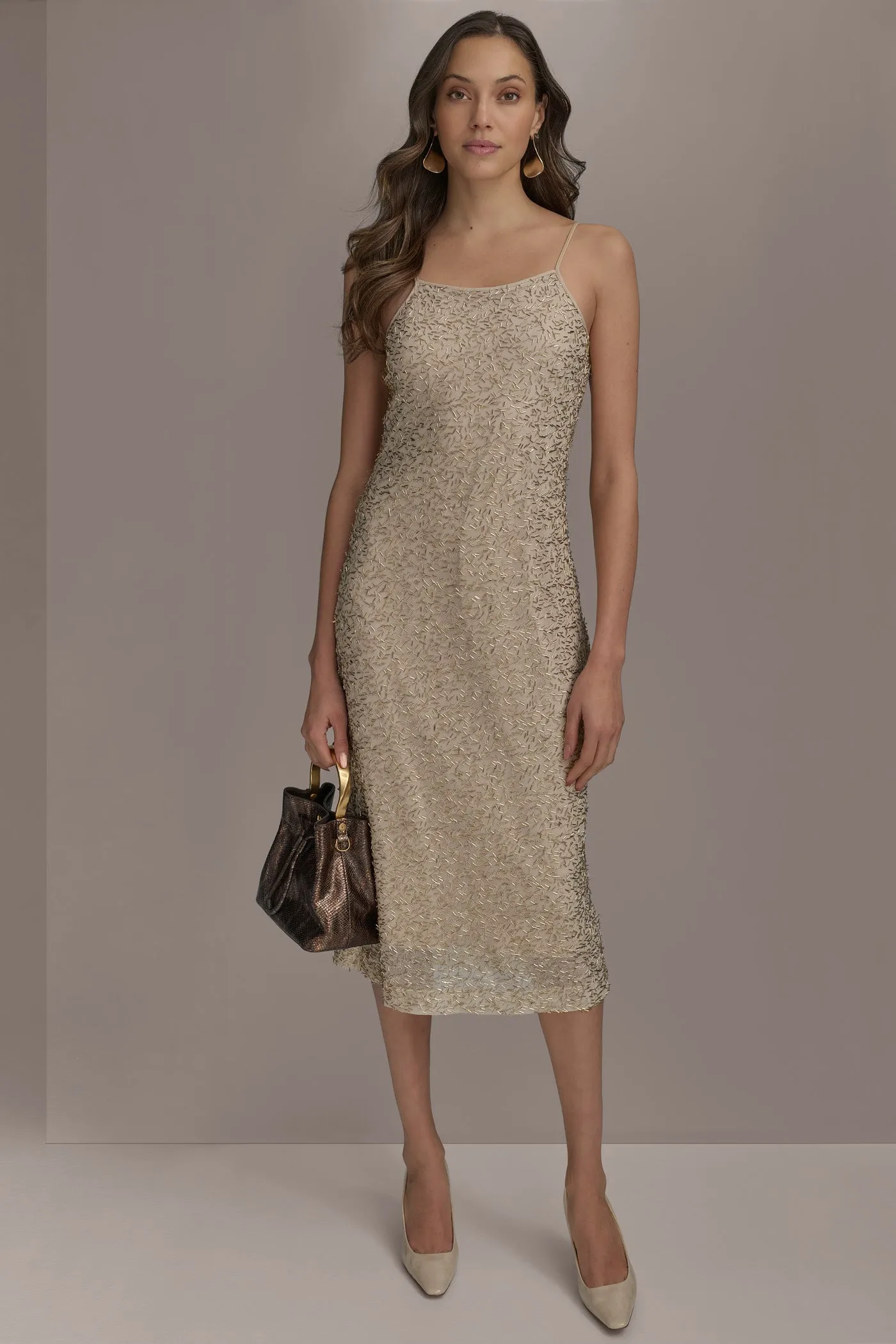 BUGLE BEAD SLIP DRESS