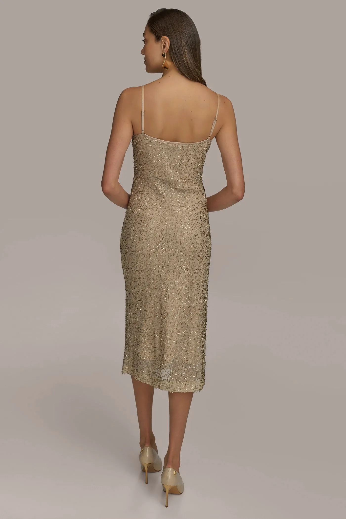 BUGLE BEAD SLIP DRESS