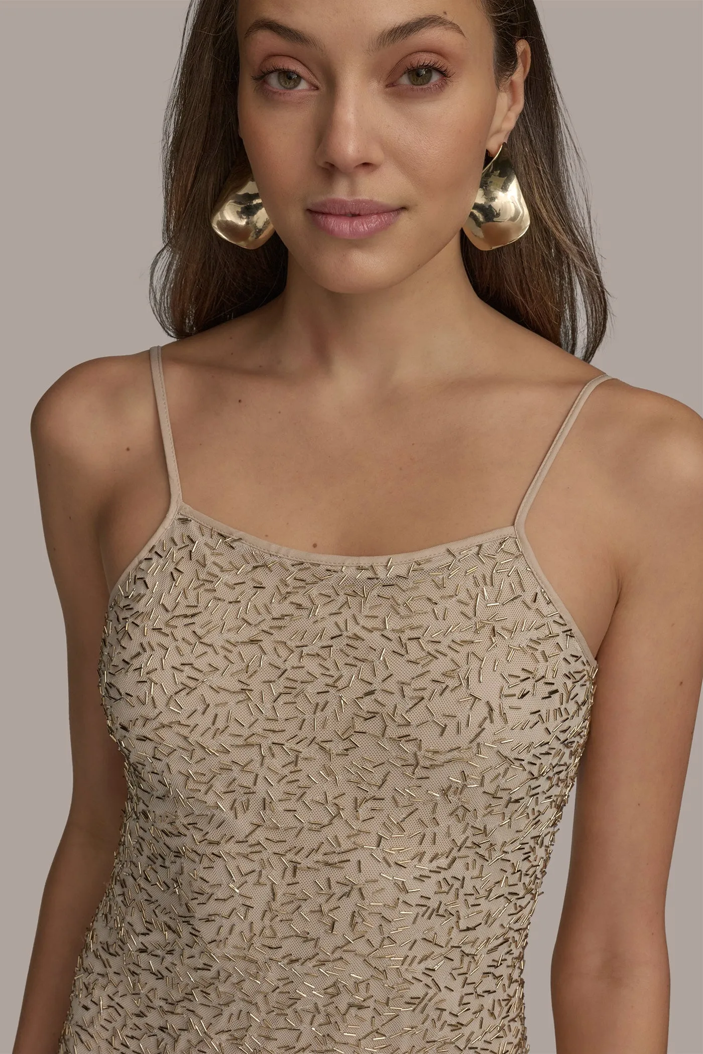 BUGLE BEAD SLIP DRESS