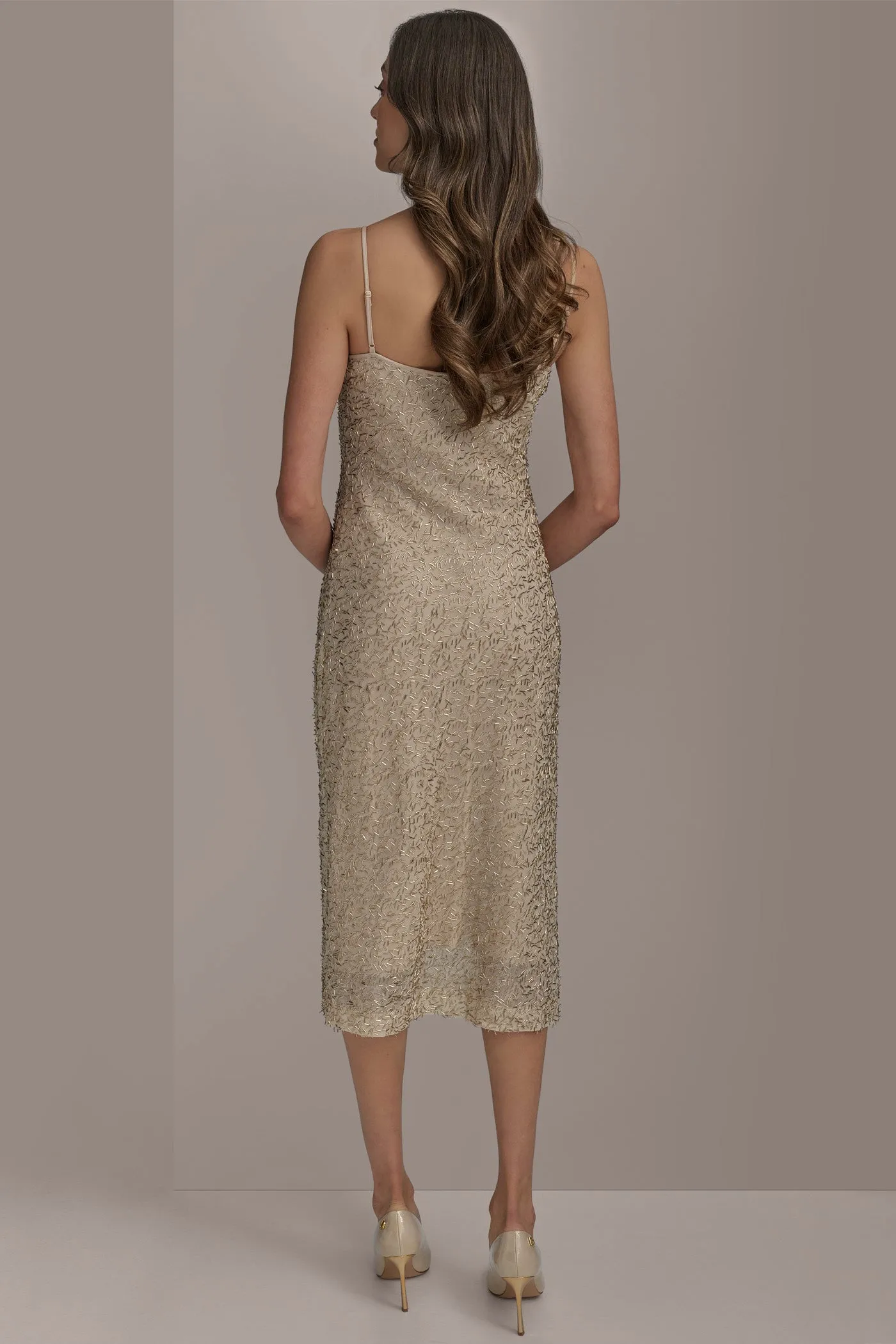 BUGLE BEAD SLIP DRESS