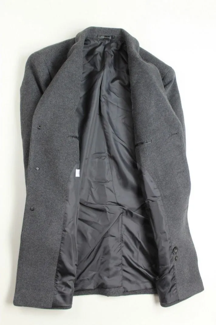 Calvin Klein Mens Slim fit Overcoat Coat 38 S Grey Solid