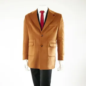 Caramel Wool Blend Slim-Fit Overcoat