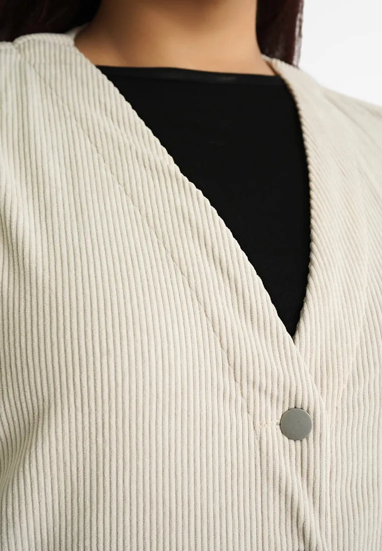 Carter Corduroy Long Button Vest