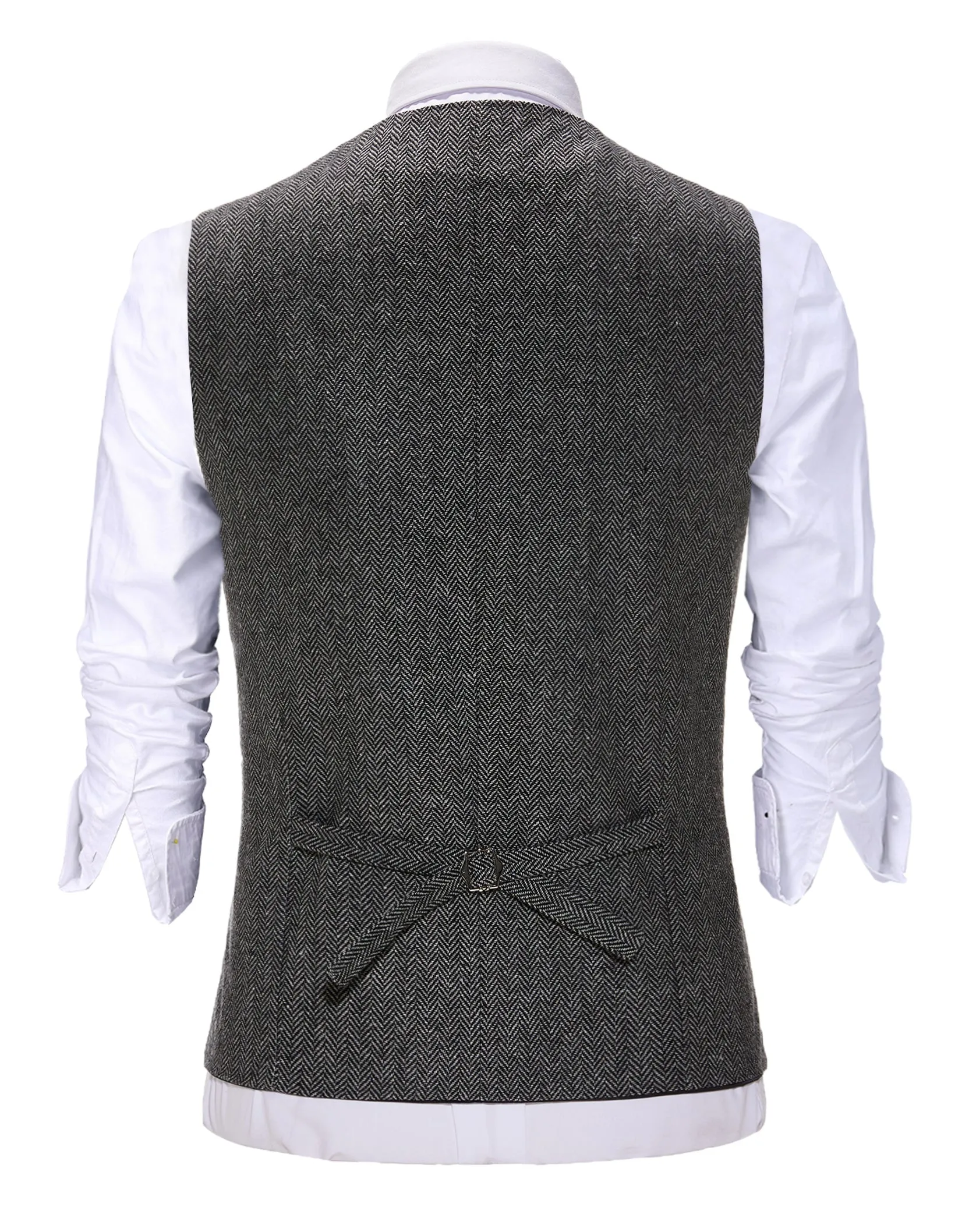 Casual Men's Herringbone V Neck Waistcoat