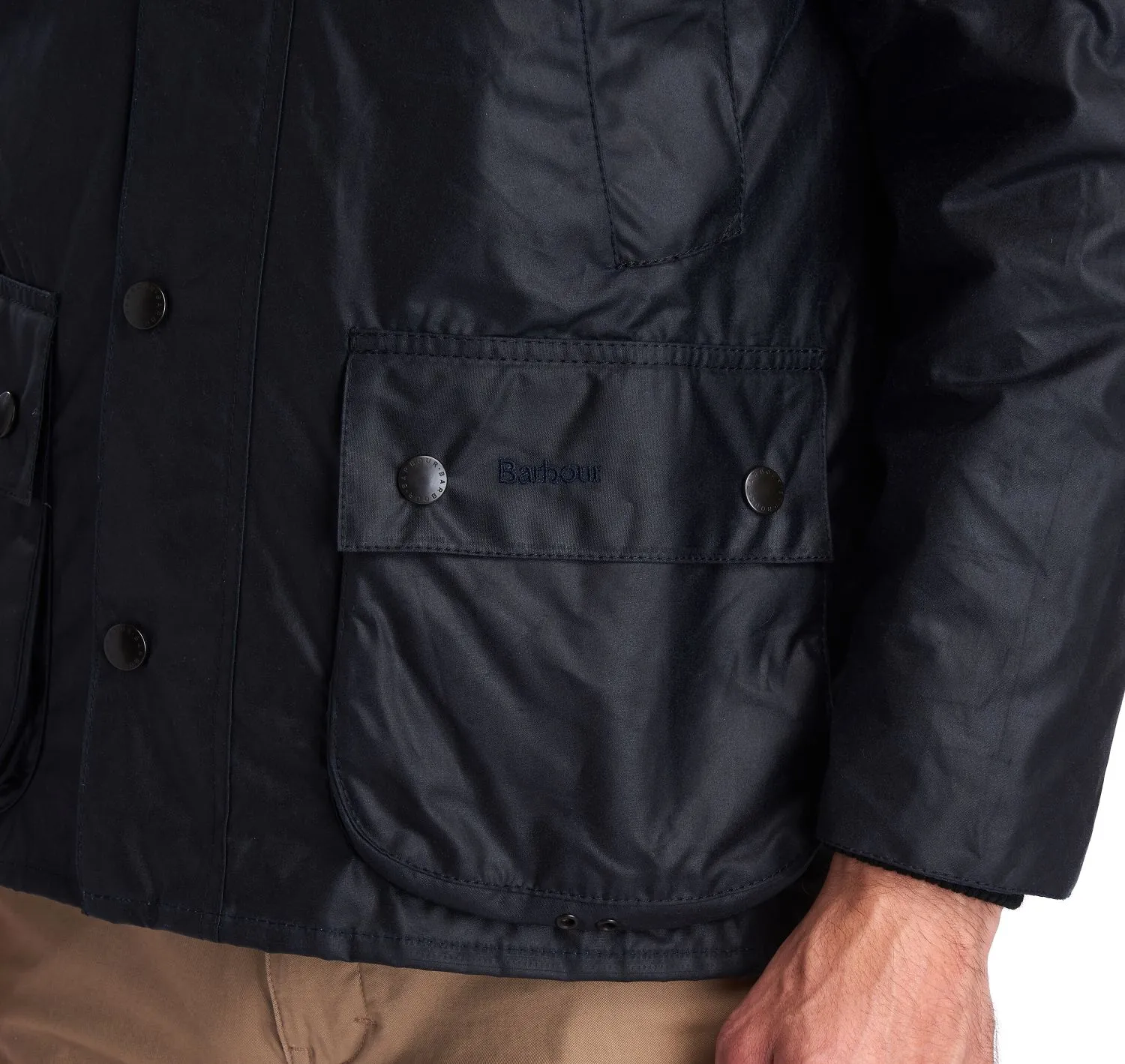 Classic Bedale Waxed Jacket in Black by Barbour