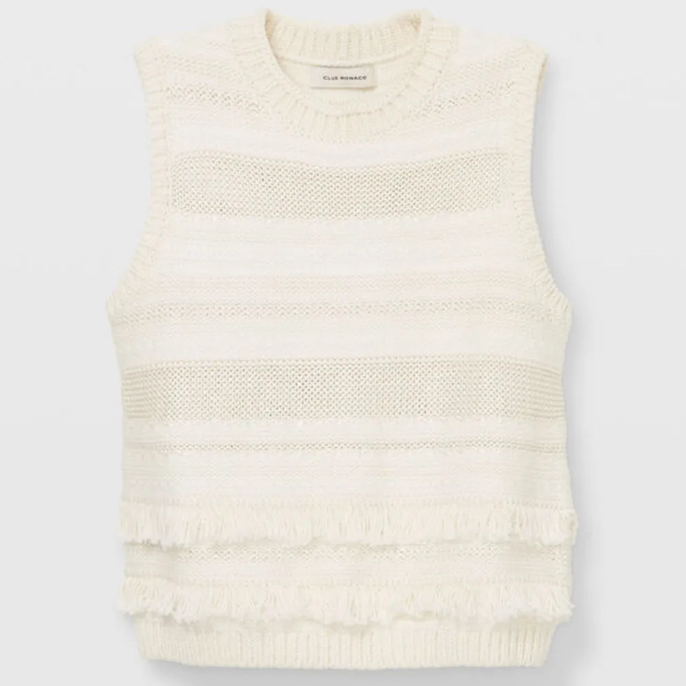 CLUB MONACO Fringe Knit Tank