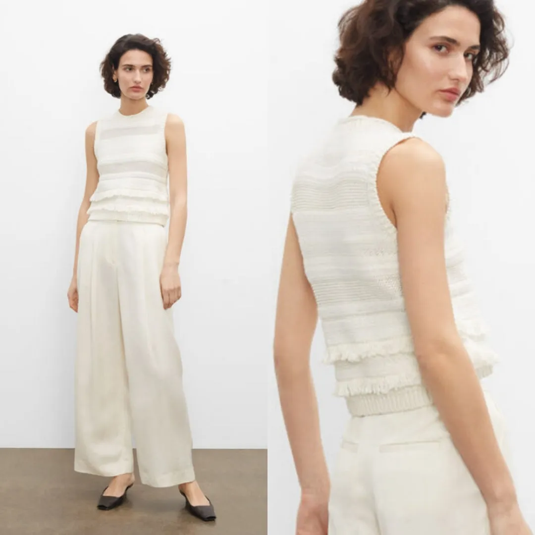 CLUB MONACO Fringe Knit Tank