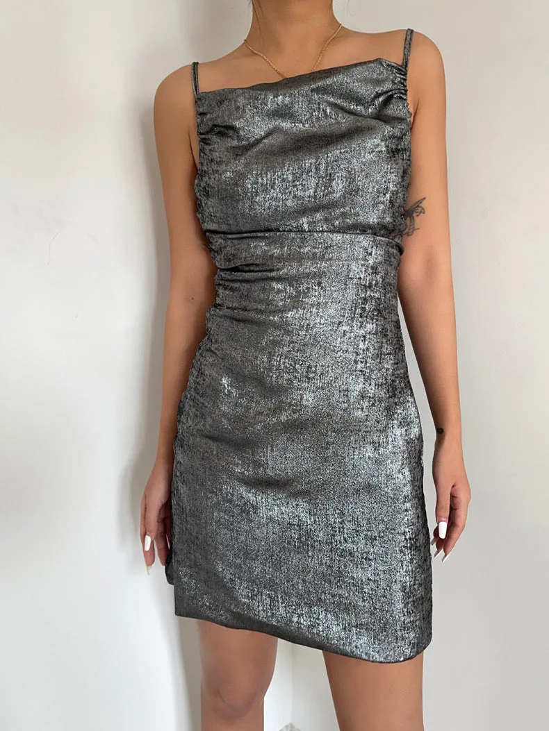 Colin Slip Mini Dress Lurex