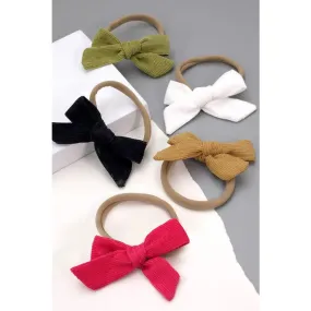 Corduroy Bow Hair Ties