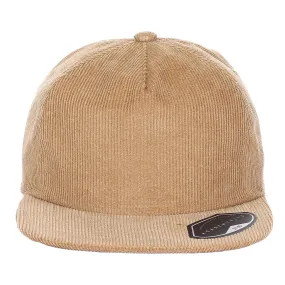Corduroy Unstructured Flat Bill Adjustable Snapback Hat