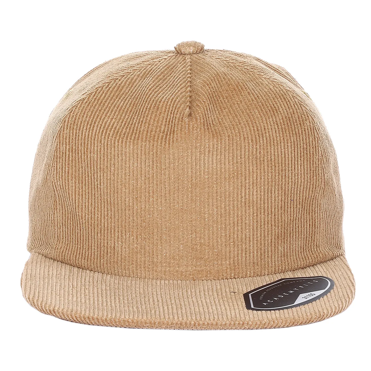 Corduroy Unstructured Flat Bill Adjustable Snapback Hat