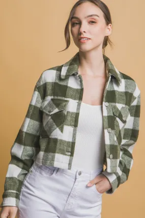Cropped Olive Shacket