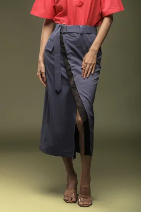 Dark Grey Front Open Skirt
