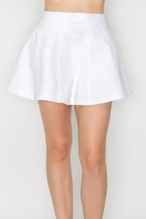 Denim A-Line Zip-Up Elastic Skirt
