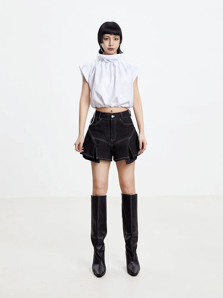 Denim Nichi Flare Stitch Mini-Skirt