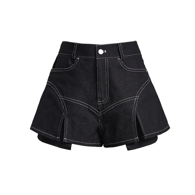 Denim Nichi Flare Stitch Mini-Skirt