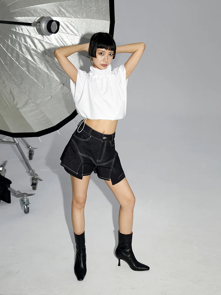 Denim Nichi Flare Stitch Mini-Skirt
